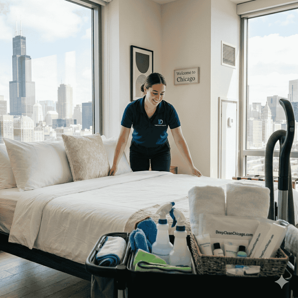 Professional residential deep cleaning in Chicago for spotless kitchens and bathrooms