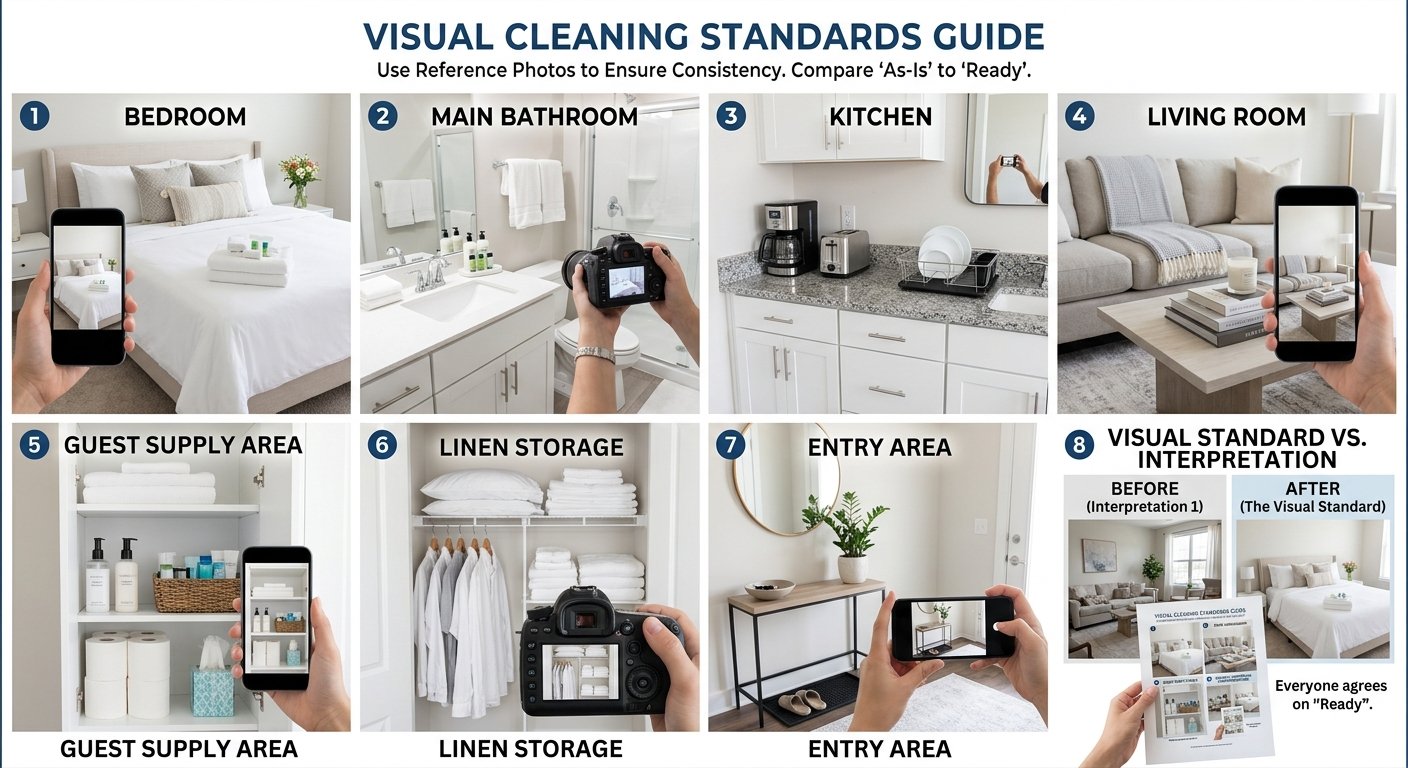 Airbnb guest-ready visual cleaning checklist