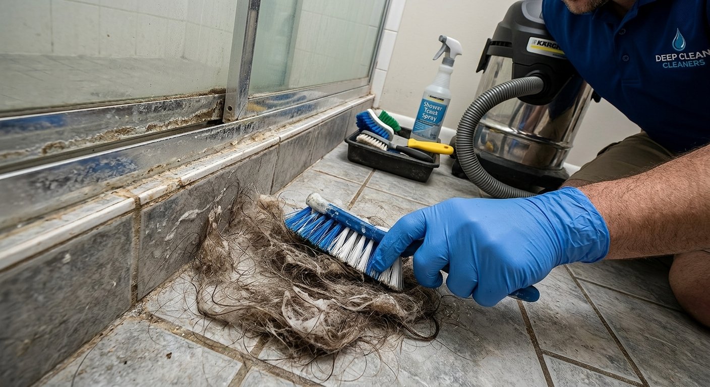 How to remove hair from shower tracks