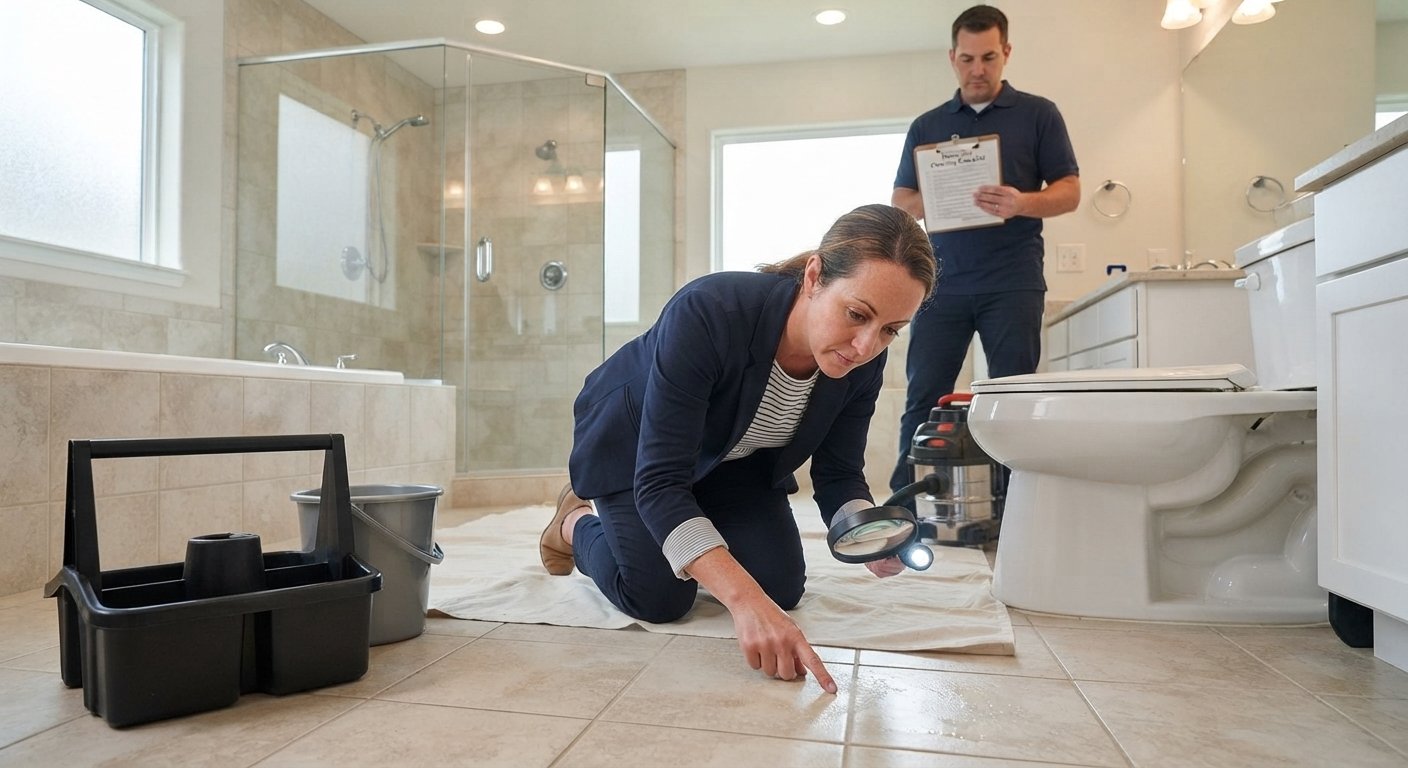 Detailed Bathroom Move-Out Cleaning & Inspection during Apartments Move-out